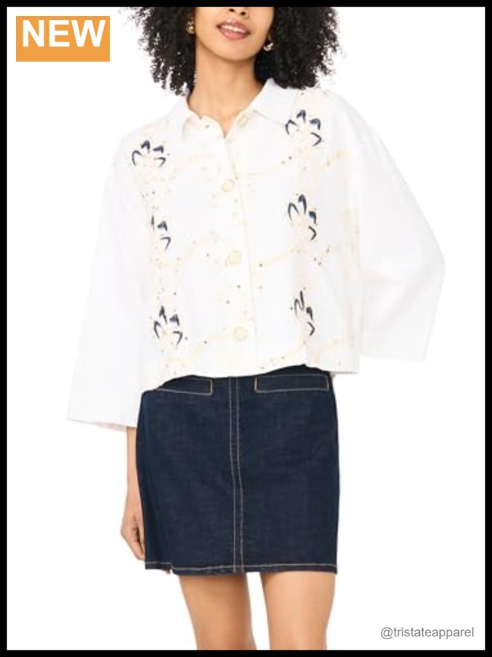 Short Sleeve Collar Button Down Top Floral Polyester Womens Blouse